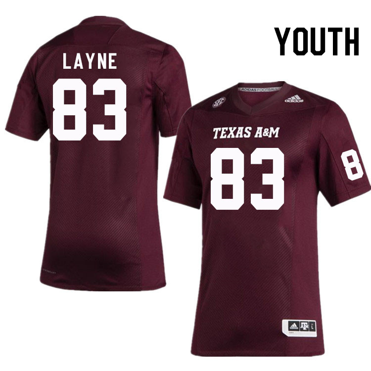 Youth #83 William Layne Texas A&M Aggies College Football Jerseys Stitched Sale-Maroon - Click Image to Close